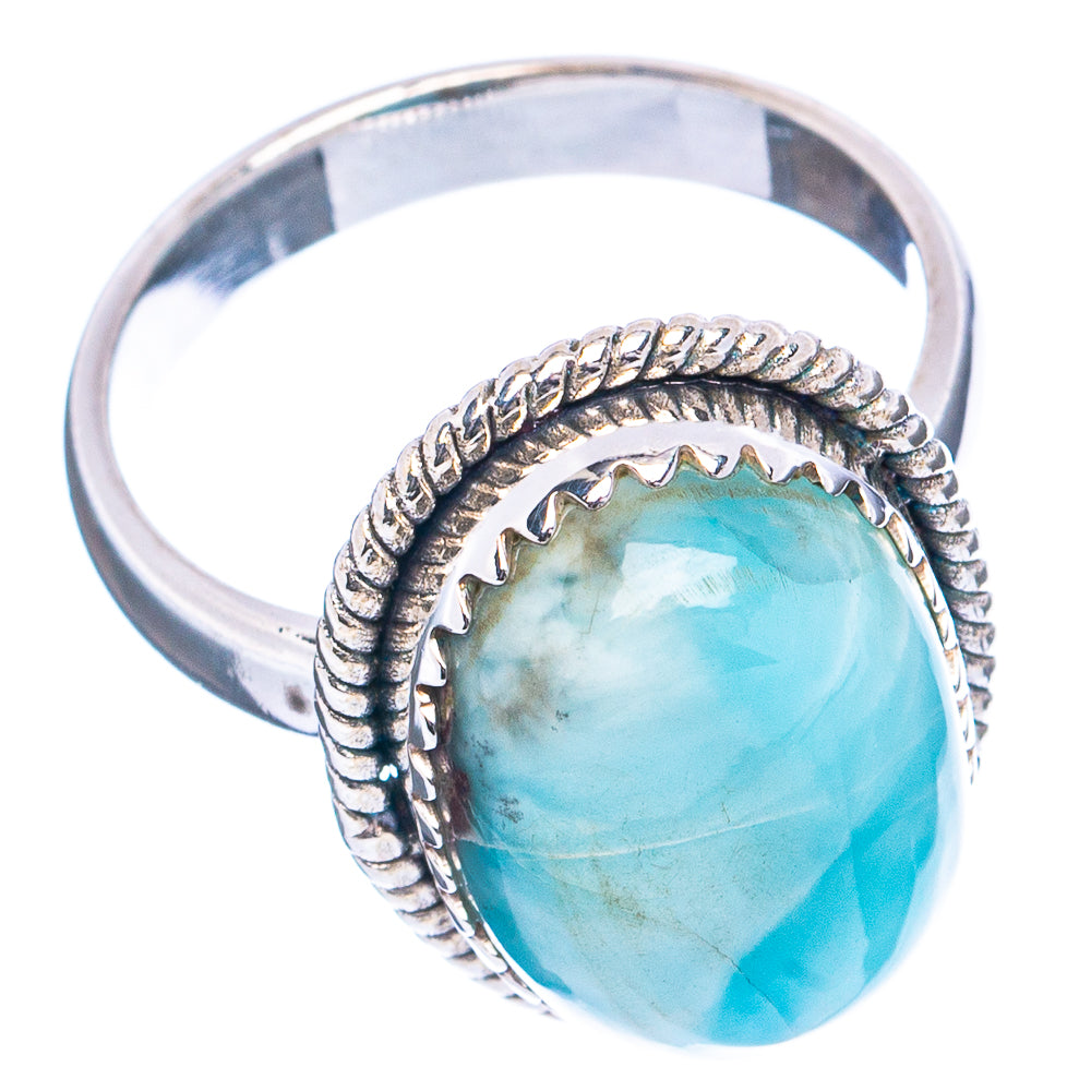Rare Larimar Ring Size 6.75 (.925 Sterling Silver)