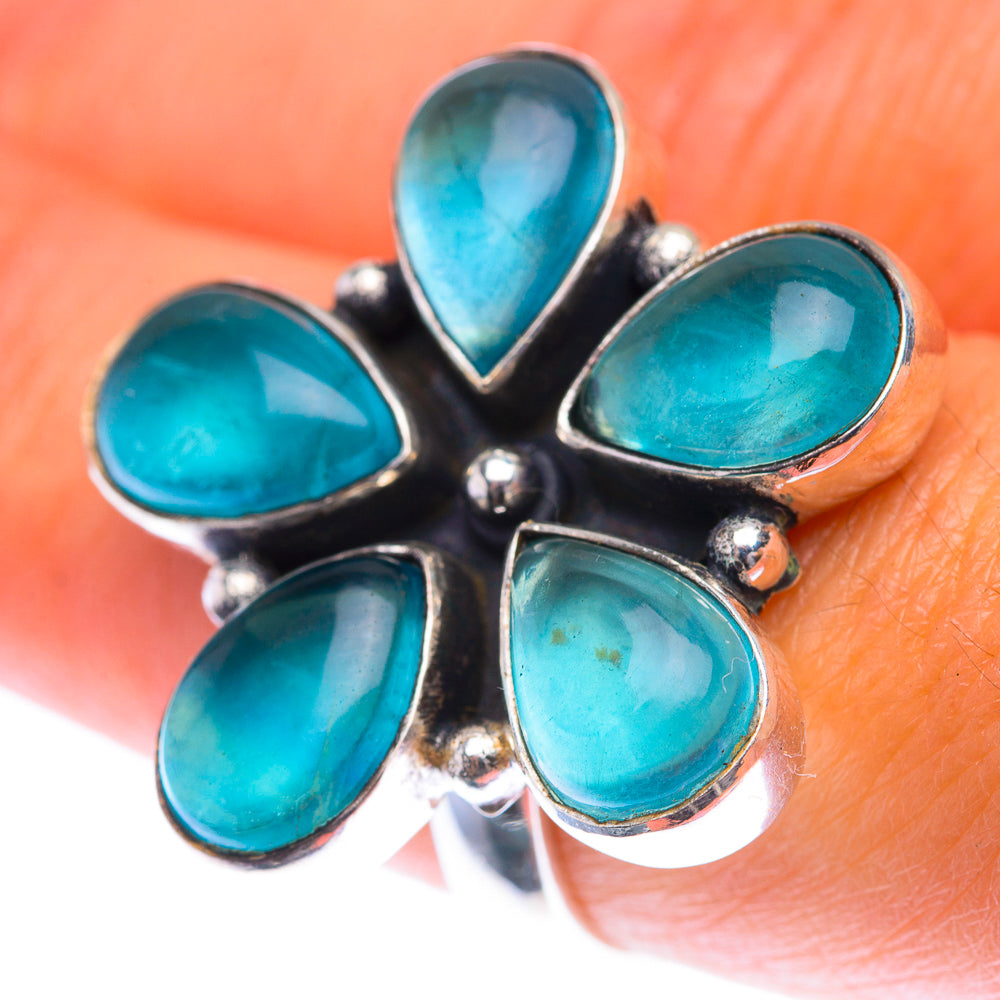 Large Blue Fluorite Ring Size 7.5 (925 Sterling Silver) RING140040