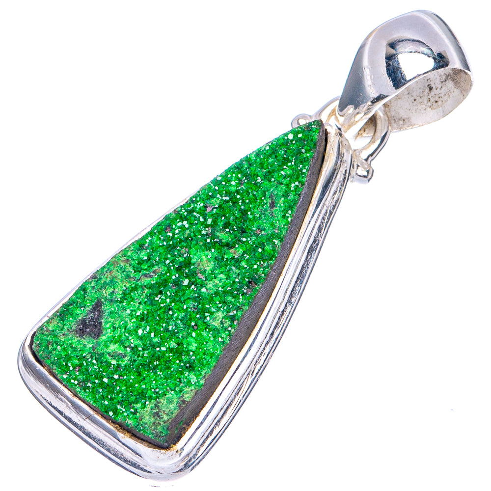 Rare Uvarovite Garnet Pendant 1 3/8" (.925 Sterling Silver)