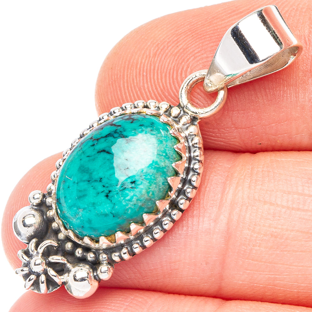 Arizona Turquoise Pendant 1 3/8" (925 Sterling Silver) P43807