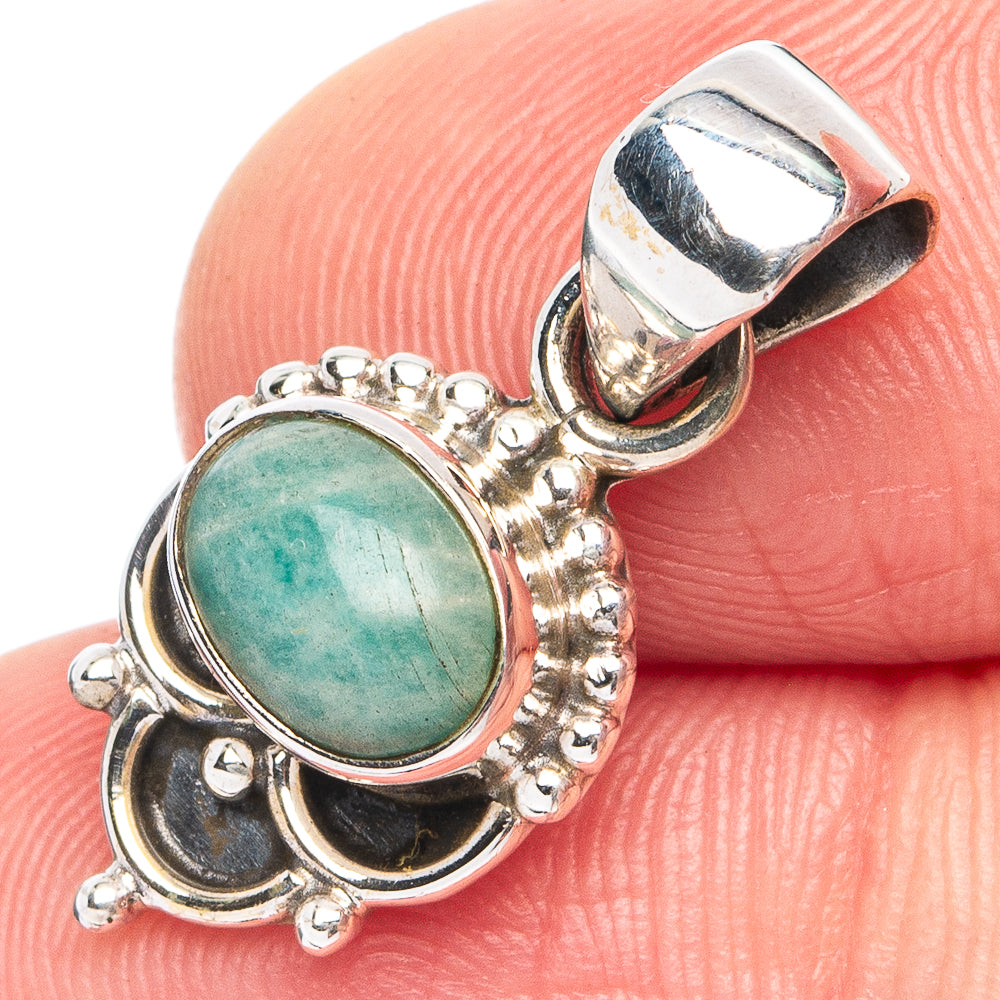 Amazonite Pendant 1" (925 Sterling Silver) P45446