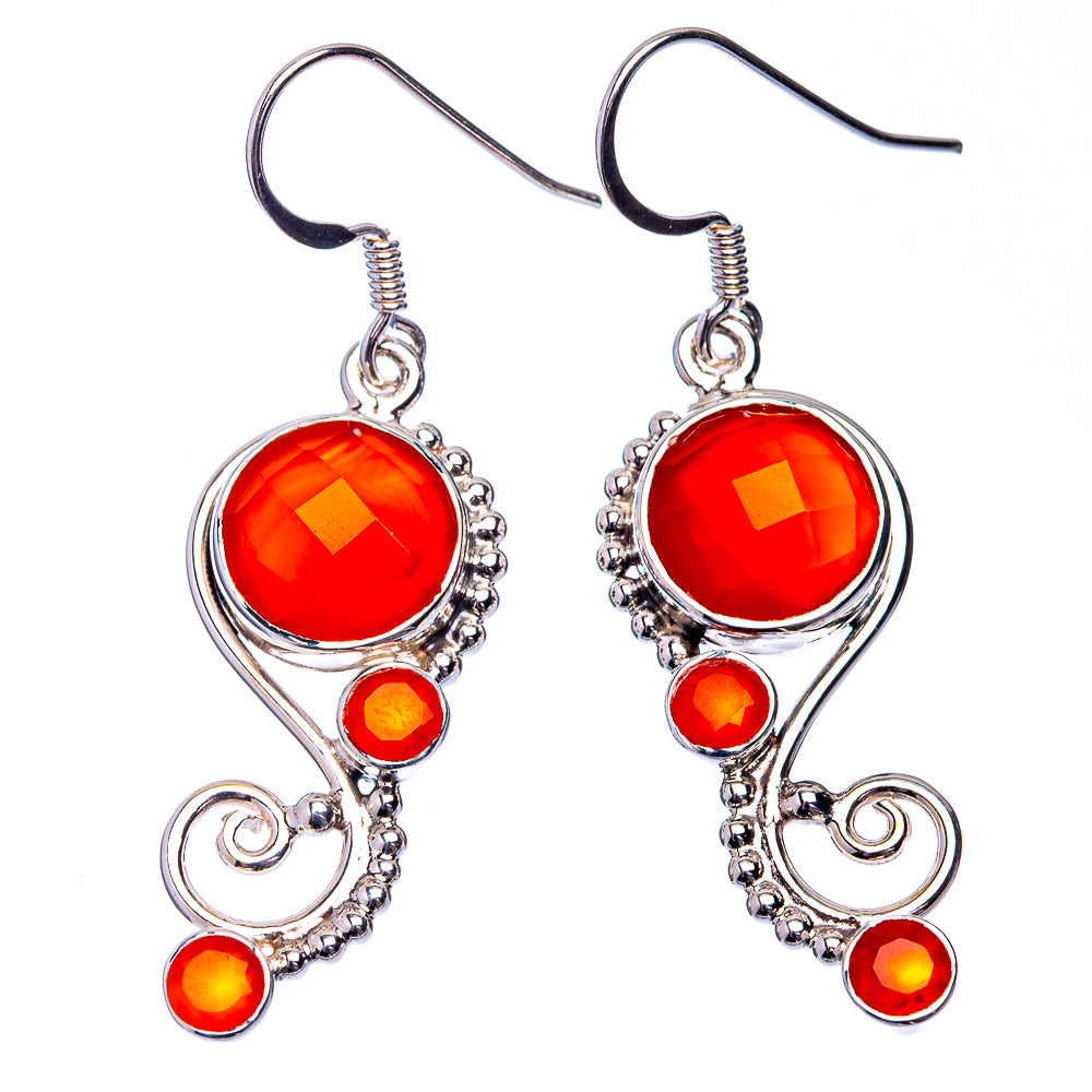 Premium Carnelian Earrings 1 3/4" (925 Sterling Silver) E432359