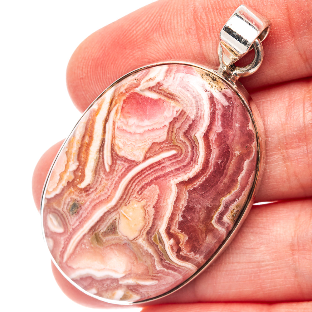 Premium Rhodochrosite Pendant 2 1/8" (.925 Sterling Silver)