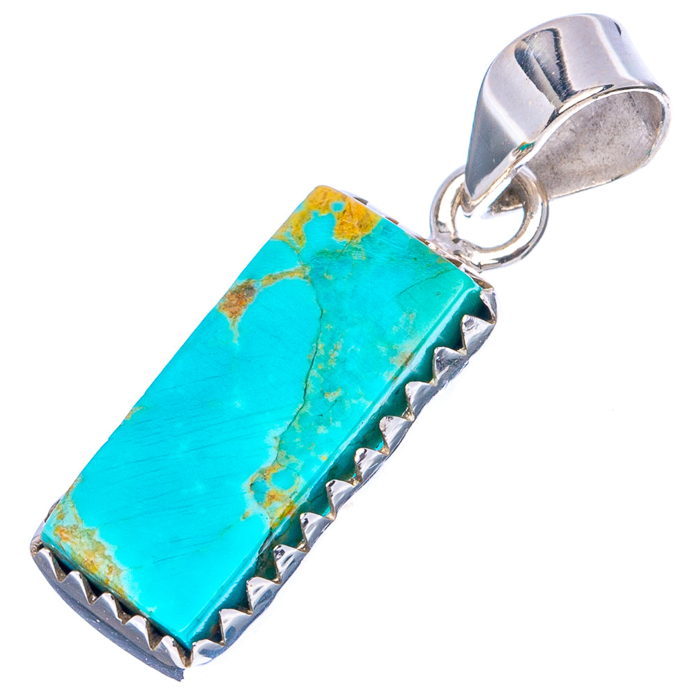 Rare Kingman Turquoise Pendant 1 1/4" (.925 Sterling Silver)