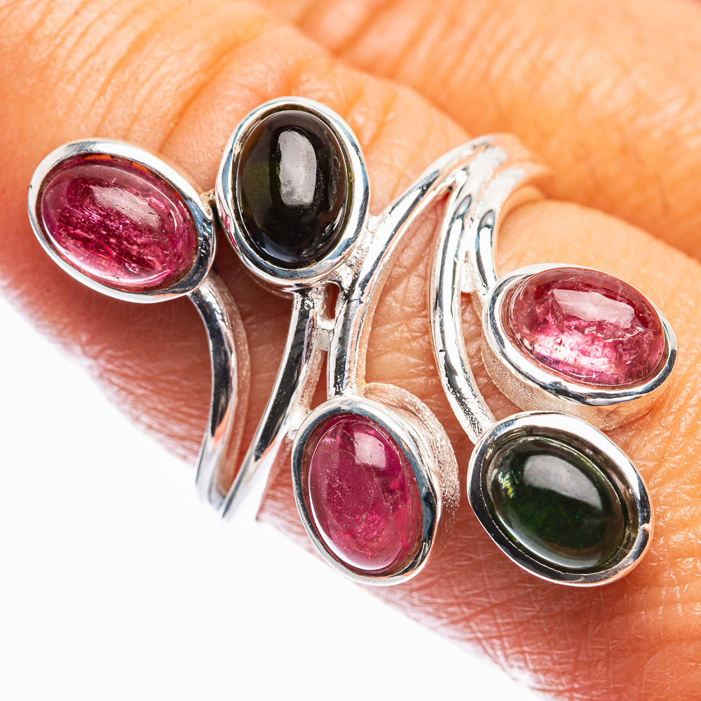 Pink Tourmaline, Green Tourmaline Ring Size 8.75 (925 Sterling Silver) R142242