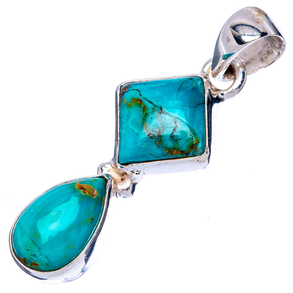 Kingman Turquoise Pendant 1 3/8" (925 Sterling Silver) P42786