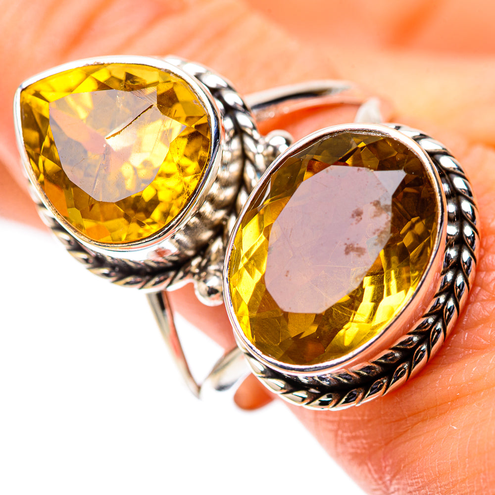 Large Faceted Citrine 925 Sterling Silver Ring Size 11.75 (925 Sterling Silver) RING139485