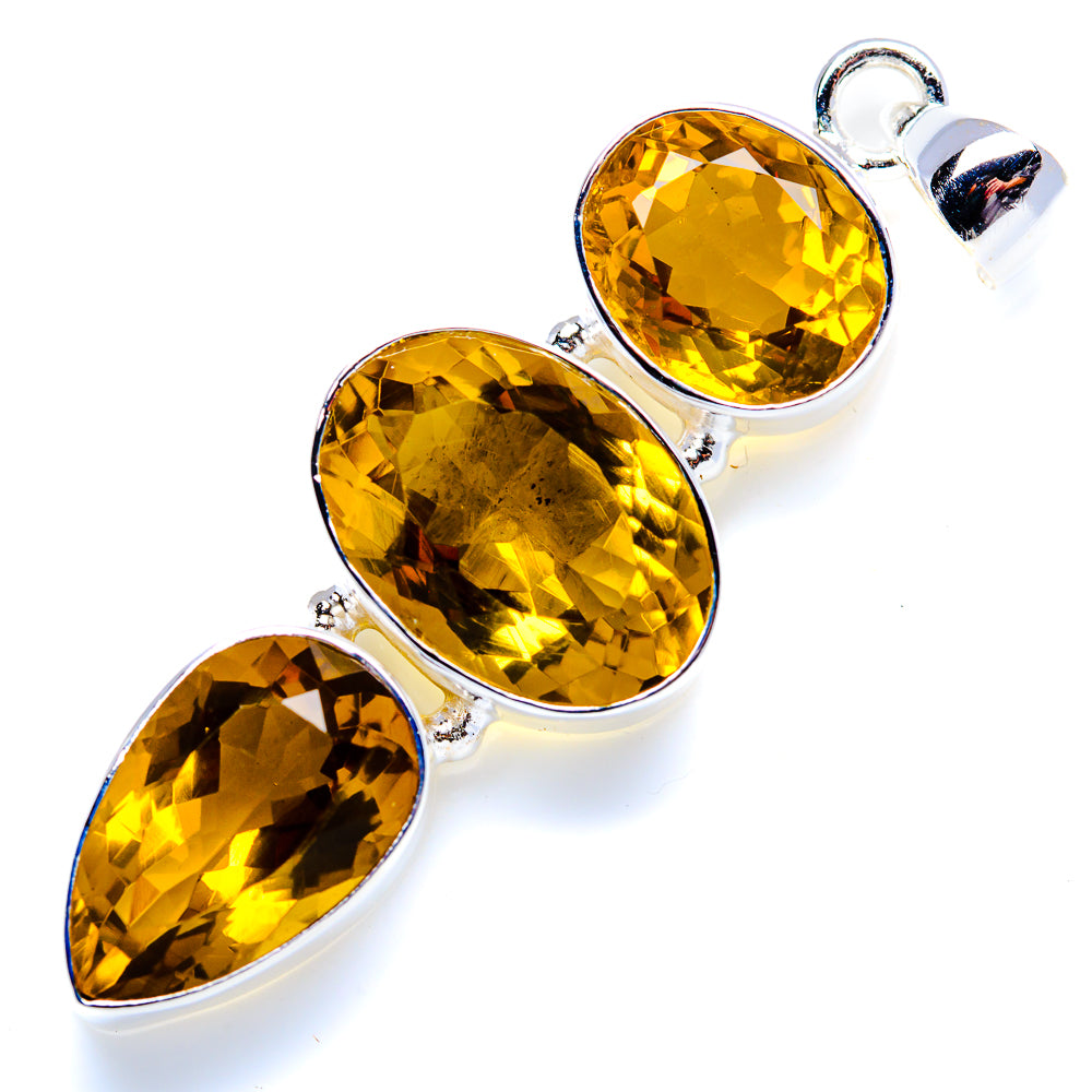 Faceted Citrine Pendant 2 1/4" (925 Sterling Silver) PD38232