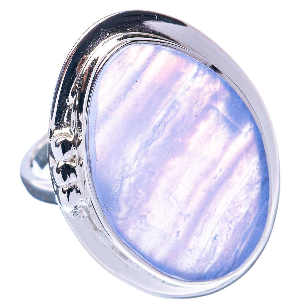 Premium Blue Lace Agate Ring Size 6 (925 Sterling Silver) R2623