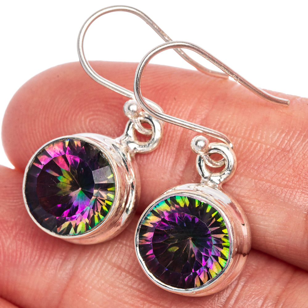 Mystic Topaz Earrings 1 1/8" (925 Sterling Silver) E1052