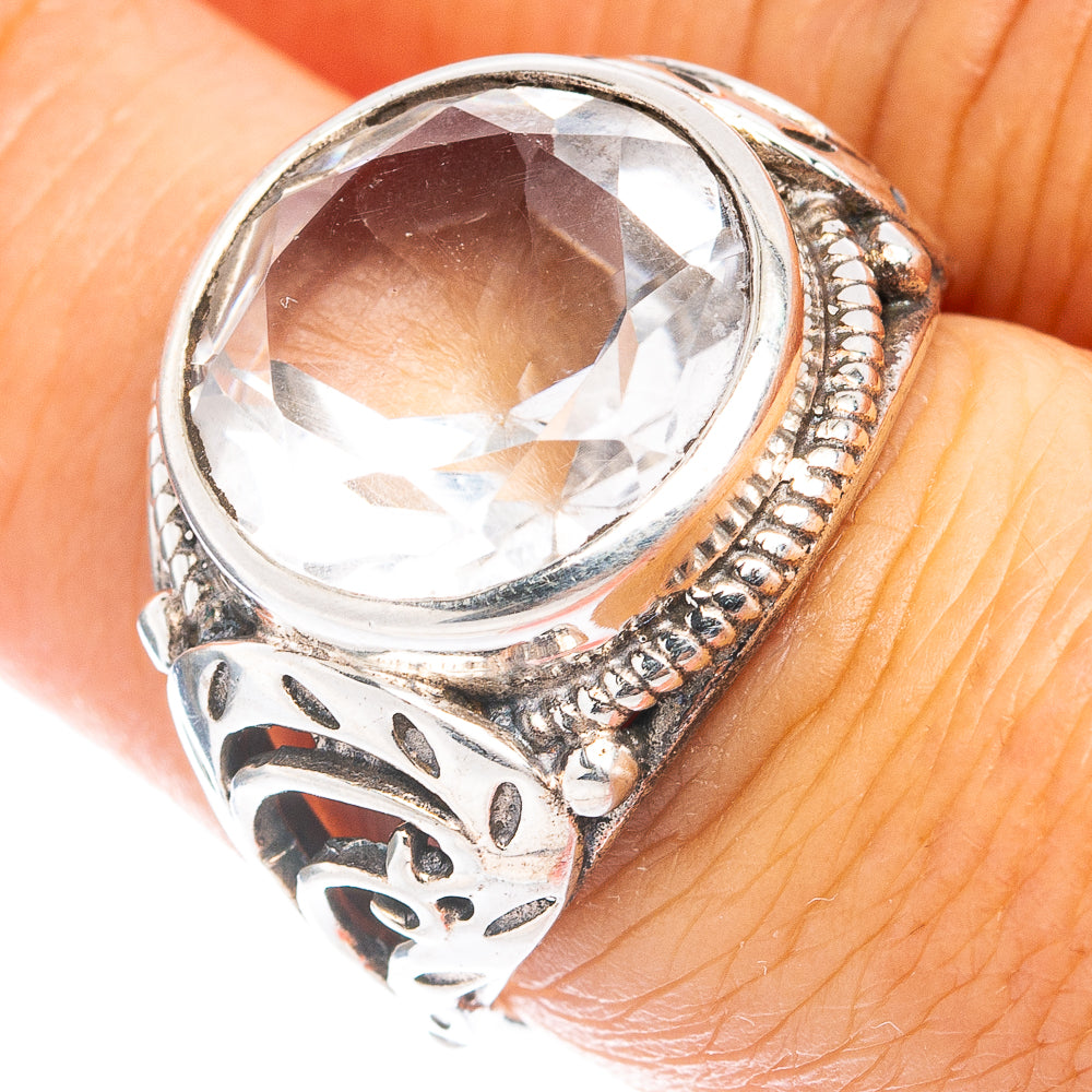 (Classic Series) Green Amethyst Ring Size 6 (.925 Sterling Silver)