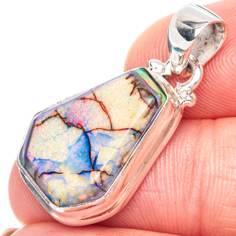 Rare Sterling Opal 925 Sterling Silver Pendant 1 1/8" (925 Sterling Silver) P41910