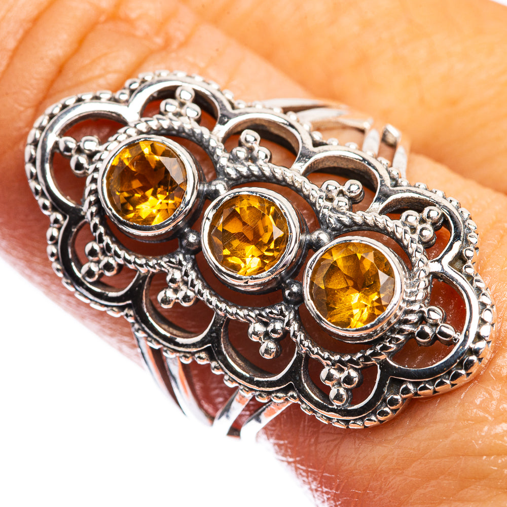 Faceted Citrine Ring Size 9 (925 Sterling Silver) R142411