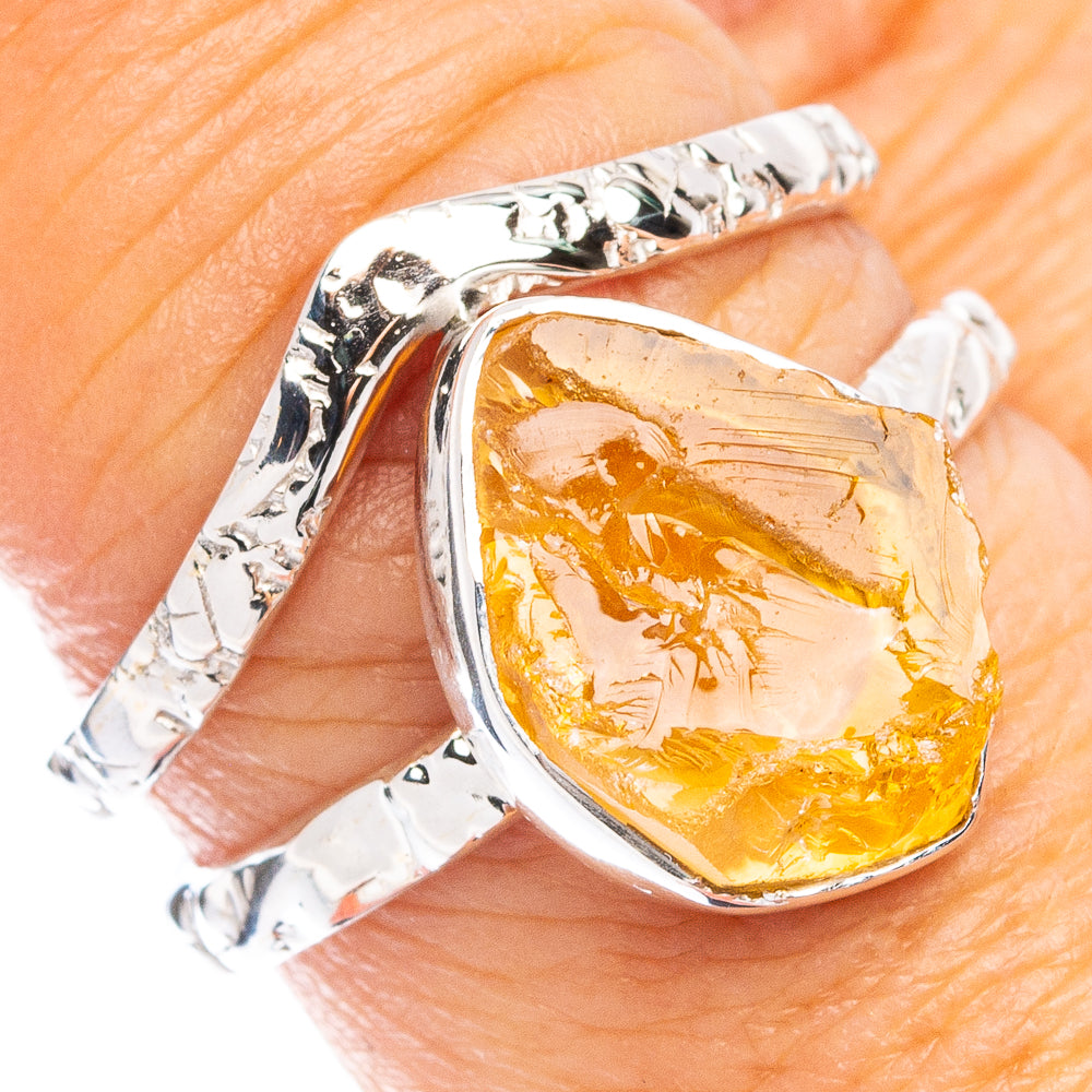 Premium Raw Citrine Ring Size 7.75 (925 Sterling Silver) R8088