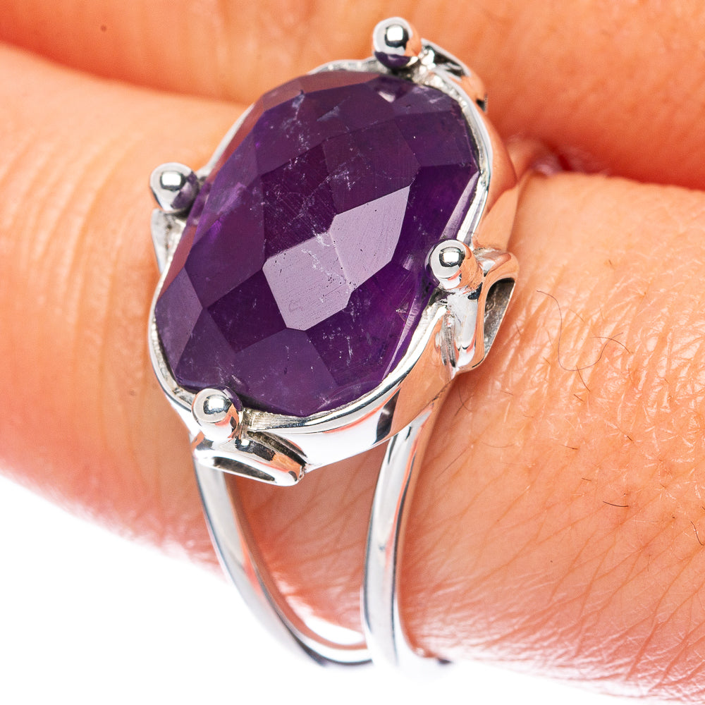 Premium Faceted Amethyst 925 Sterling Silver Ring Size 9 (925 Sterling Silver) R2734