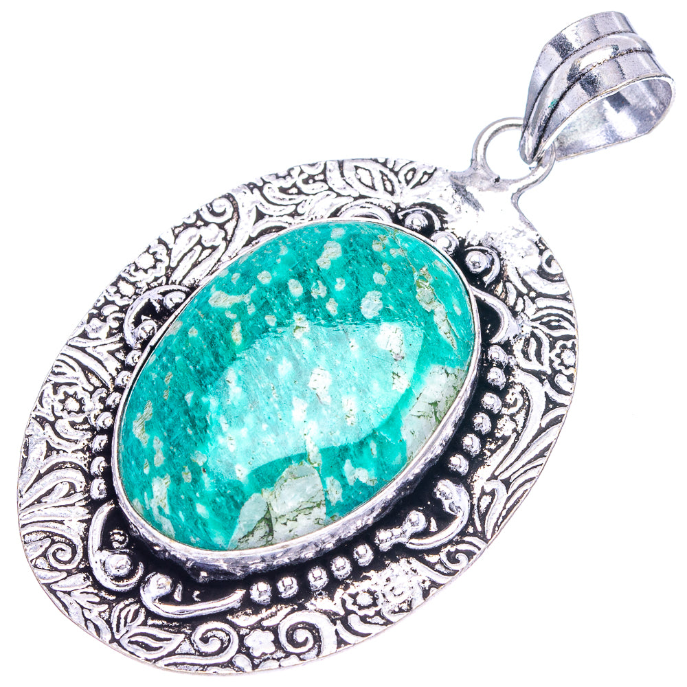 Amazonite Pendant 2 3/8" (German Silver)