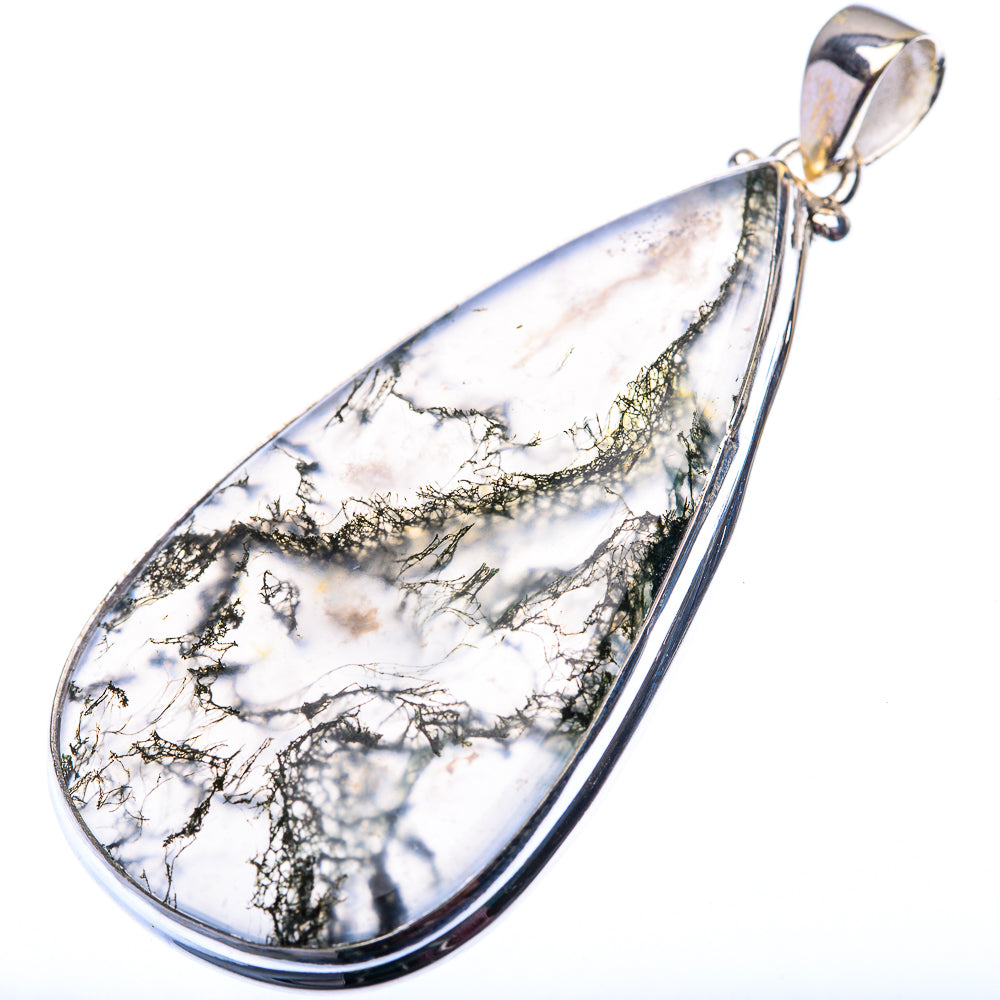 Green Moss Agate Pendant 2 1/4" (925 Sterling Silver) PD38568