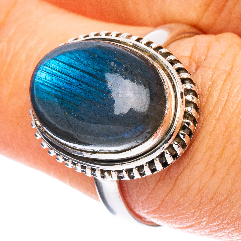 Labradorite Ring Size 7.25 (925 Sterling Silver) R7940