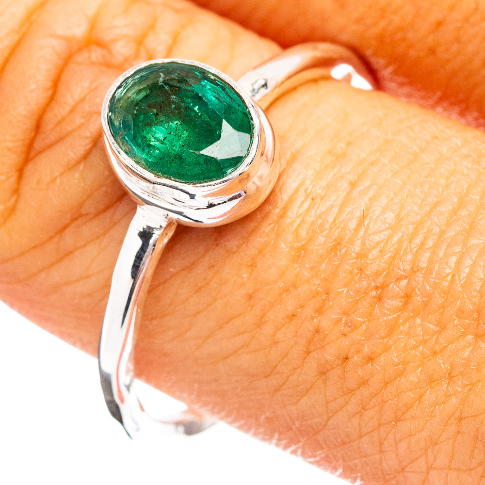 Premium Zambian Emerald Ring Size 10 (.925 Sterling Silver)