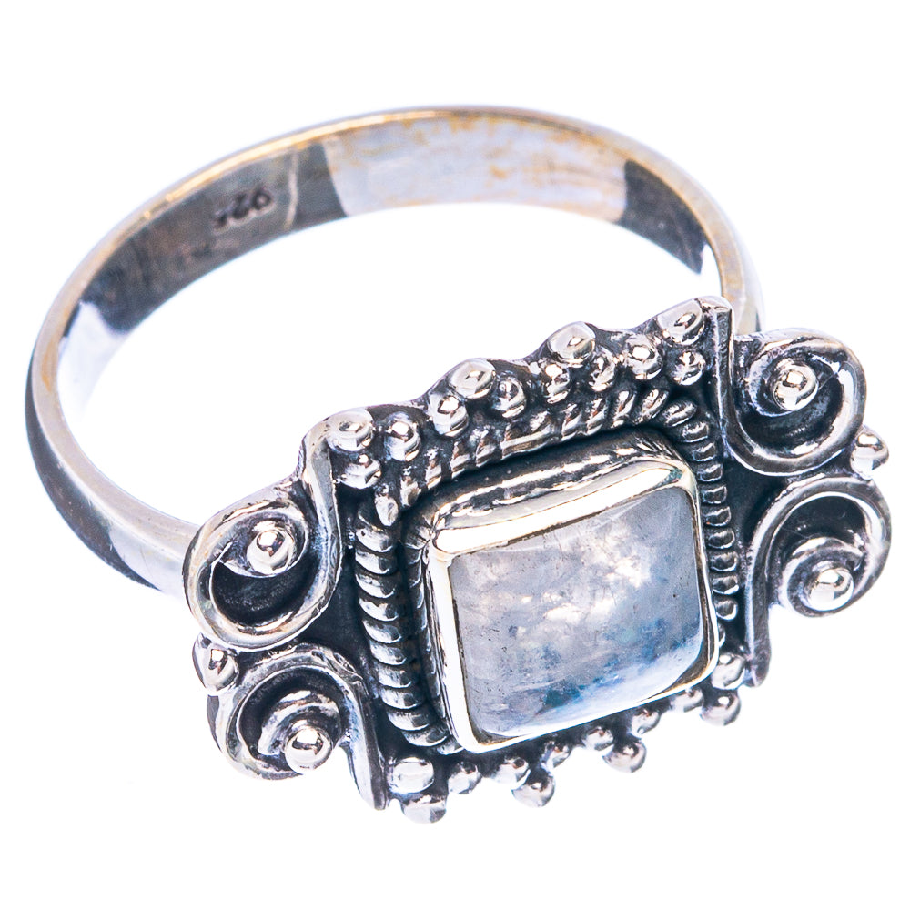 Rainbow Moonstone Dainty Ring Size 7.75 (925 Sterling Silver) R5213