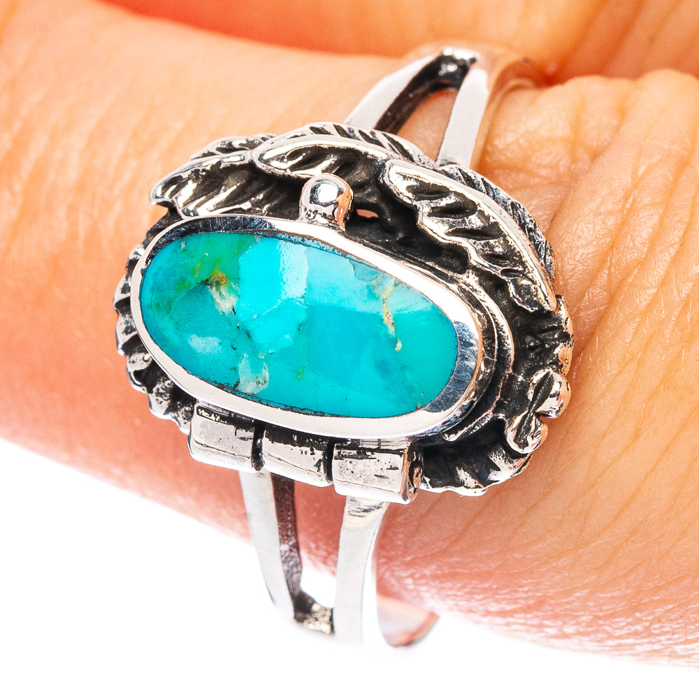 Rare Arizona Turquoise Poison Ring Size 8.75 (925 Sterling Silver) R4862