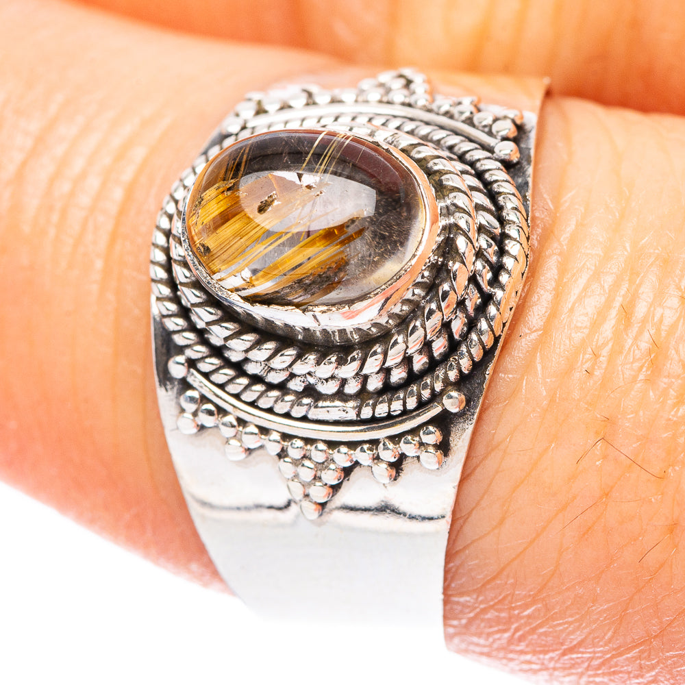 Rutilated Quartz Ring Size 8.5 (925 Sterling Silver) R3961
