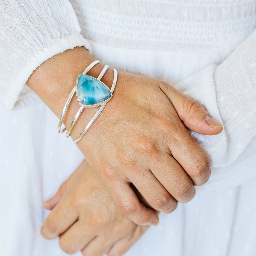 Larimar Cuff Bracelet (925 Sterling Silver) BR90286