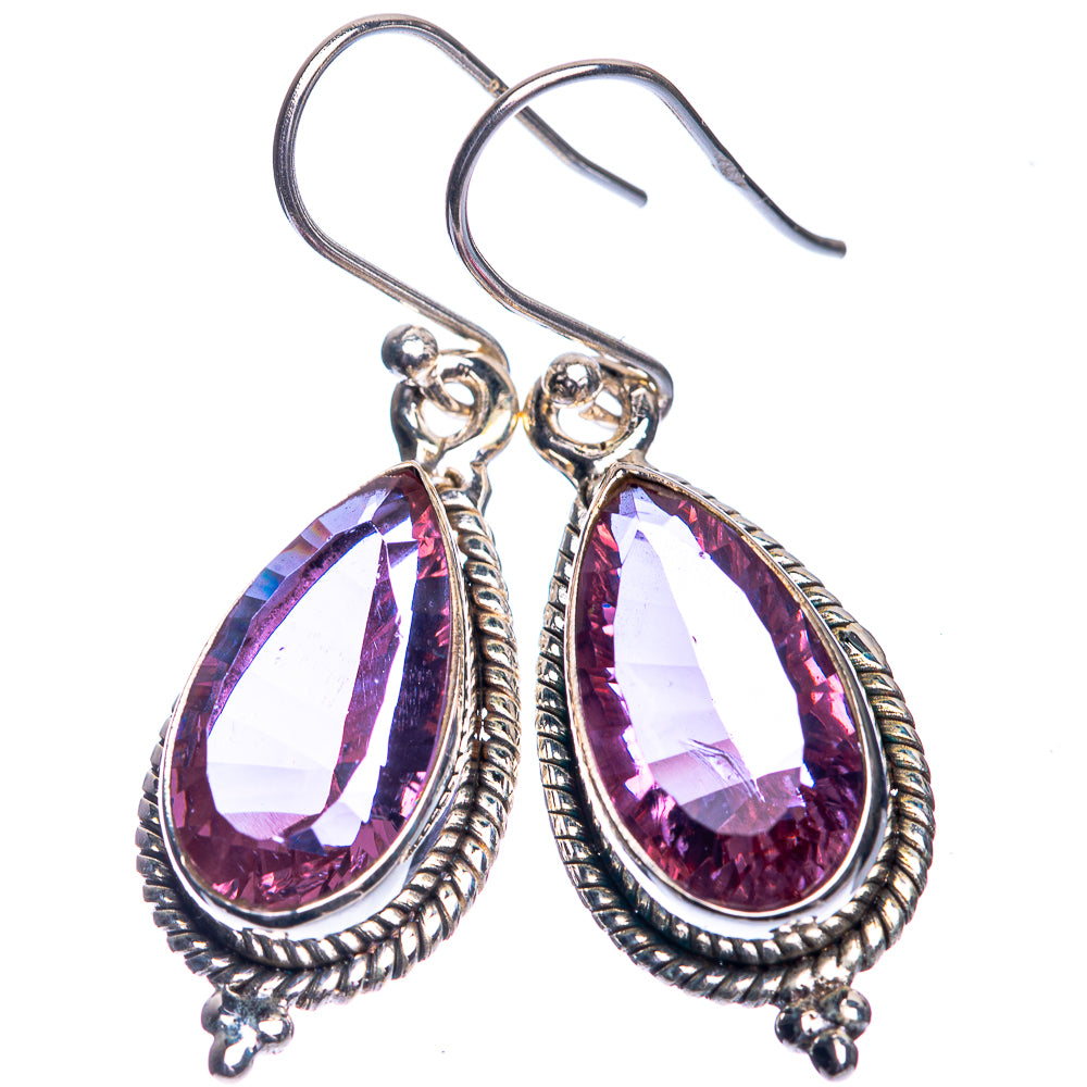 Color Change Alexandrite (Lab.) Earrings 1 1/2" (925 Sterling Silver) E432707