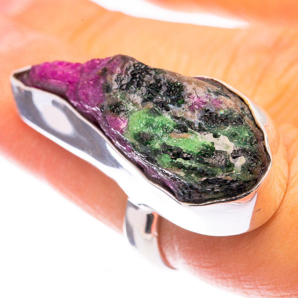 Large Raw Ruby Zoisite Ring Size 6 (925 Sterling Silver) R141665