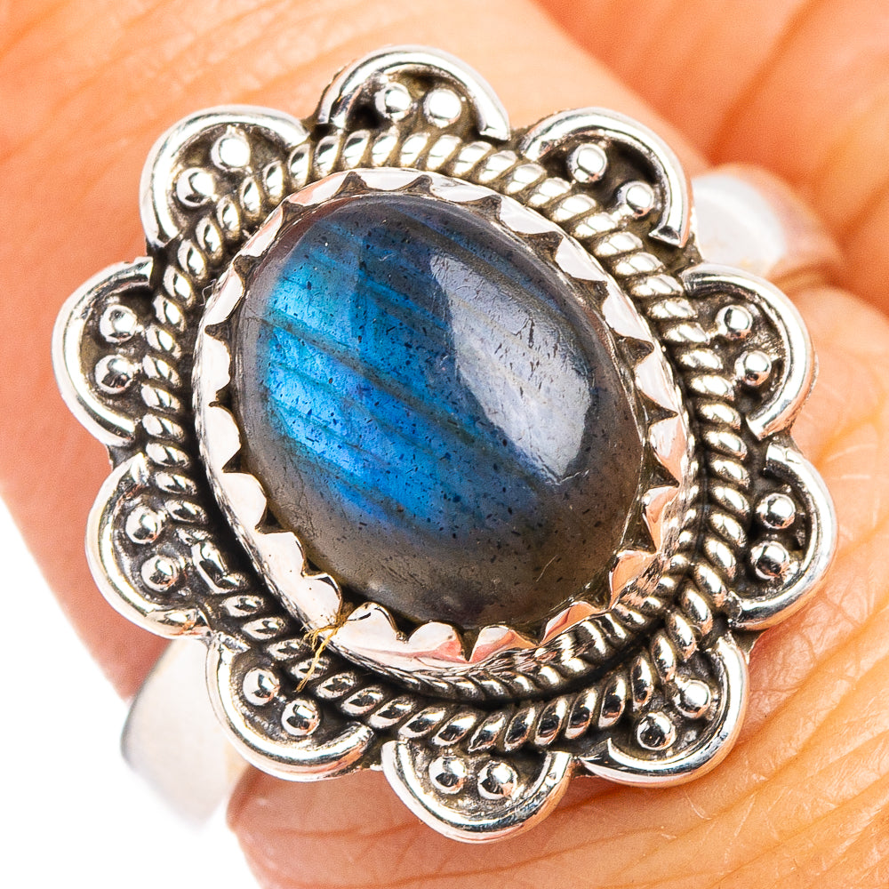 Labradorite Ring Size 7.25 (.925 Sterling Silver)