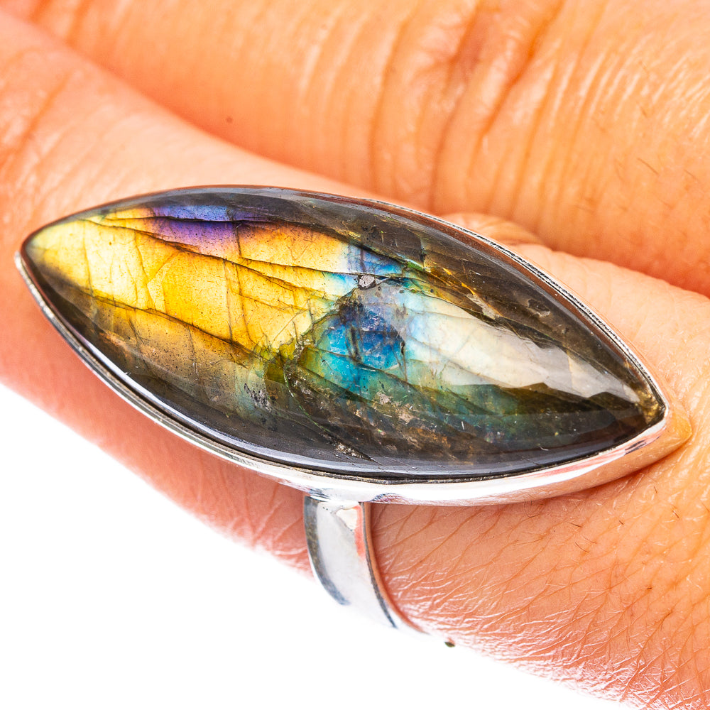 Labradorite Ring Size 8.5 (925 Sterling Silver) R4667