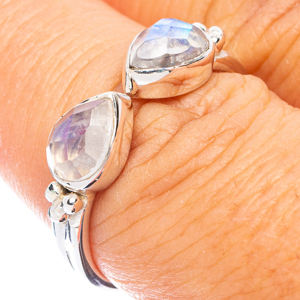 Premium Rainbow Moonstone Ring Size 7.5 (925 Sterling Silver) RING7756