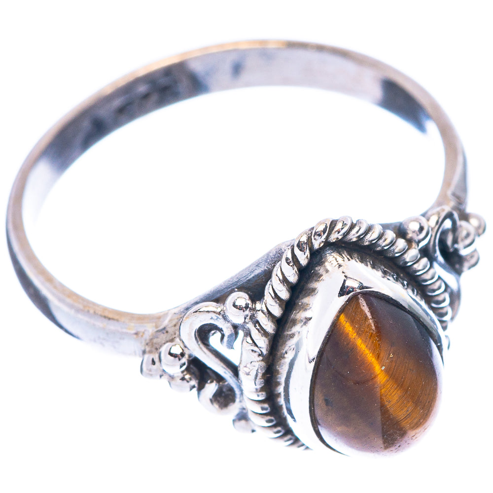 Tiger Eye Ring Size 7 (925 Sterling Silver) R5613