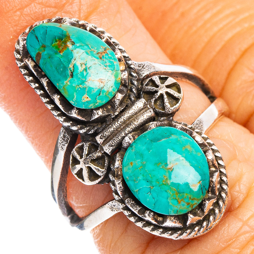 Arizona Turquoise Native Style Ring Size 6 (.925 Sterling Silver)