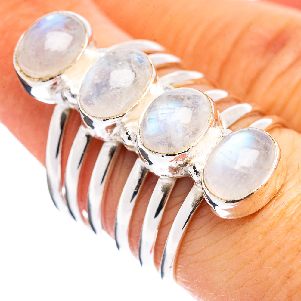 Rainbow Moonstone Ring Size 7 (.925 Sterling Silver)