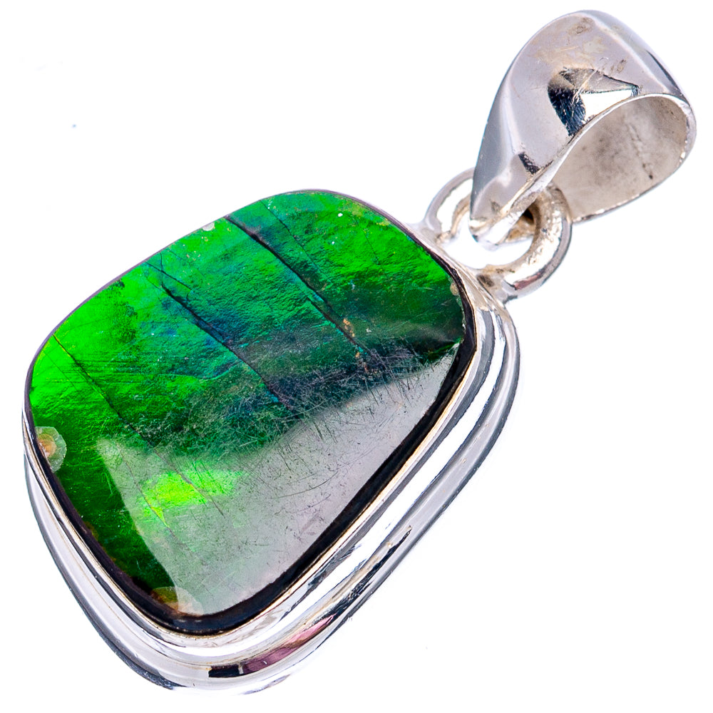 Premium Canadian Ammolite Pendant 1 1/8" (.925 Sterling Silver)