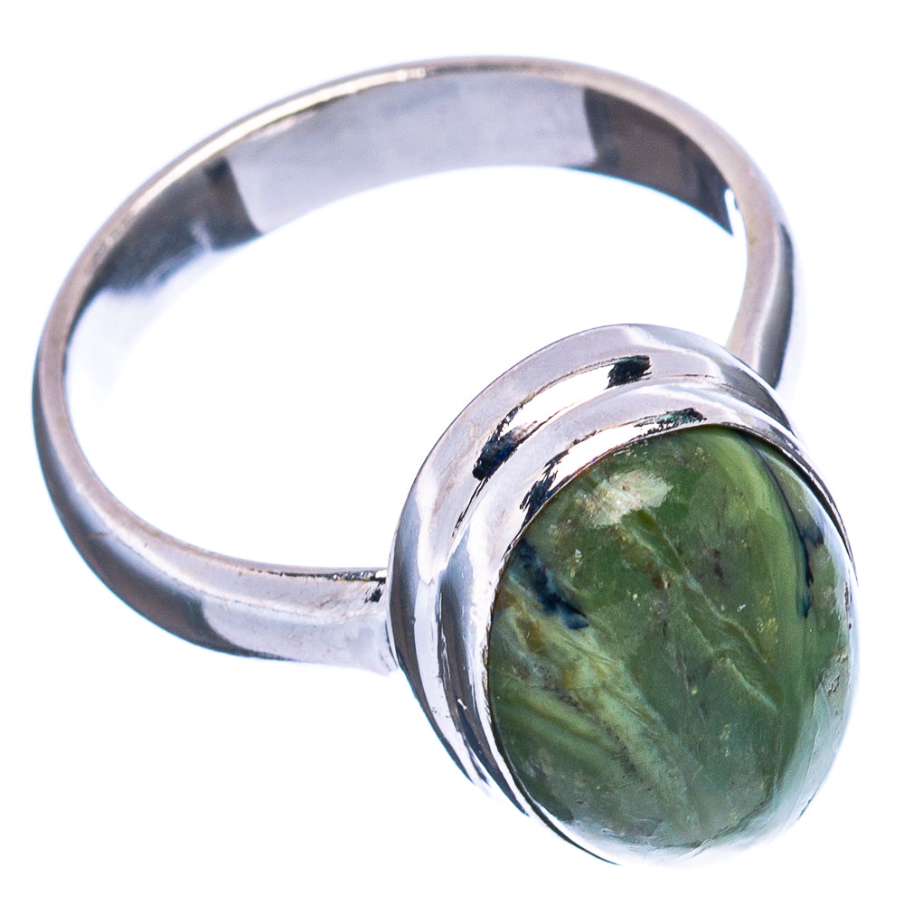 Swiss Green Opal Ring Size 7 (.925 Sterling Silver)