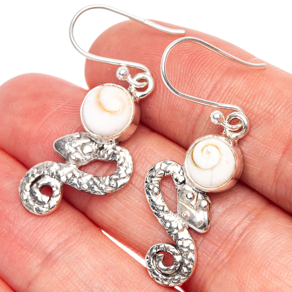 Value Shiva Eye Snake Earrings 1 3/8" (925 Sterling Silver) E1317