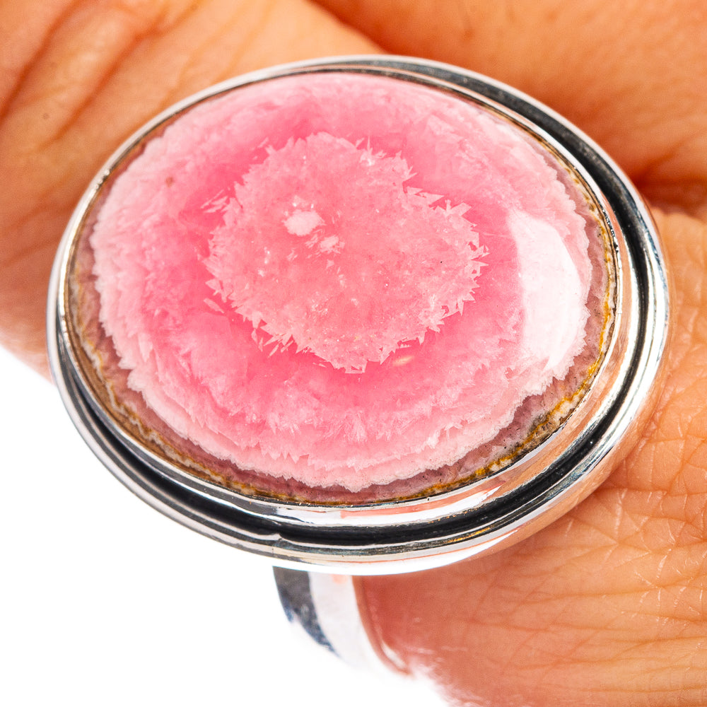 Large Rhodochrosite Stalactite Ring Size 12.5 (925 Sterling Silver) R144320
