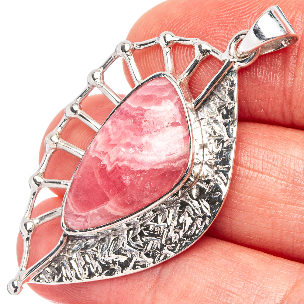Premium Rhodochrosite Pendant 1 7/8" (.925 Sterling Silver)