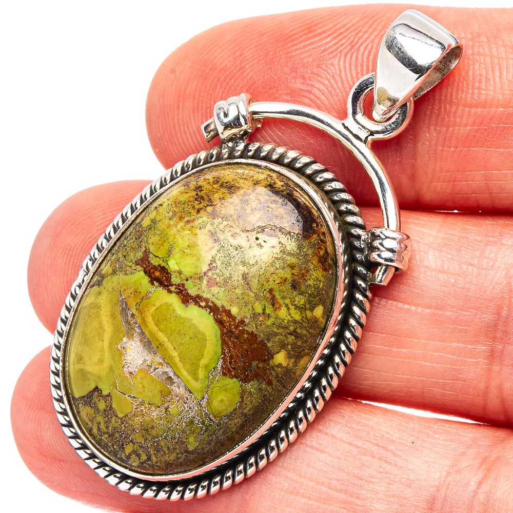 Premium Gaspeite Pendant 1 3/4" (.925 Sterling Silver)