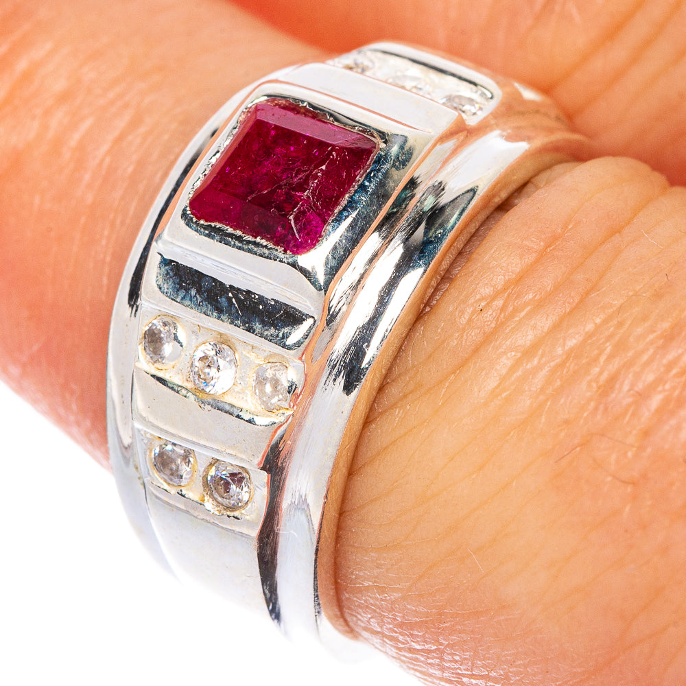 Glass Filled Ruby Ring Size 6.75 (925 Sterling Silver) R1476