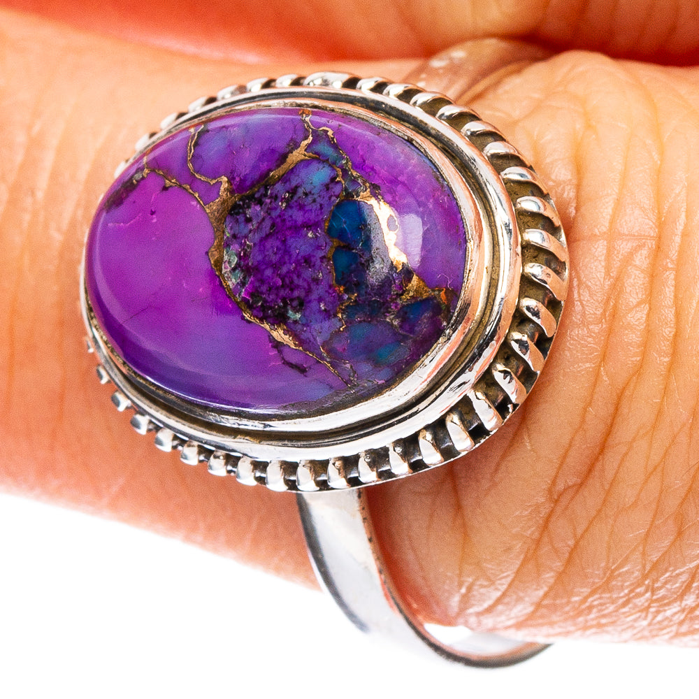 Purple Copper Composite Turquoise Ring Size 8.5 (925 Sterling Silver) R7927