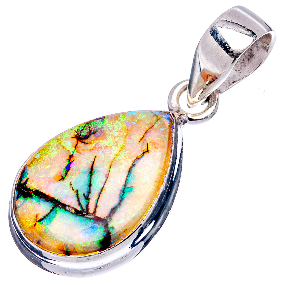 Rare Sterling Opal Pendant 1 1/4" (.925 Sterling Silver)