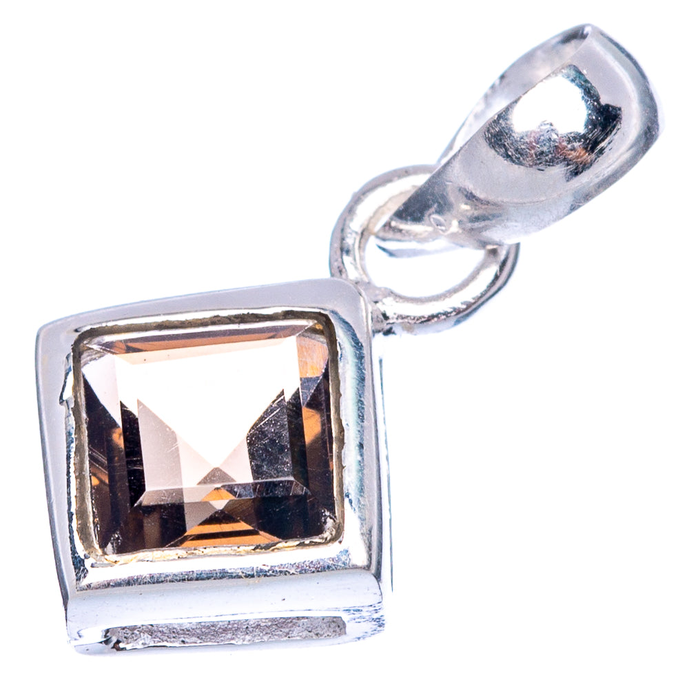 Smoky Quartz Dainty Pendant 3/4" (925 Sterling Silver) P43527