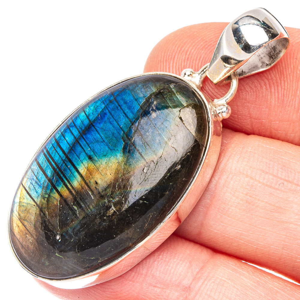 Labradorite Pendant 1 3/4" (925 Sterling Silver) P43795