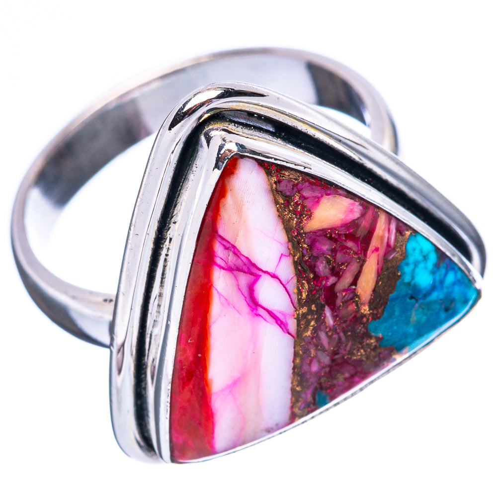 Kingman Pink Dahlia Turquoise 925 Sterling Silver Ring Size 6.75 (925 Sterling Silver) R3872