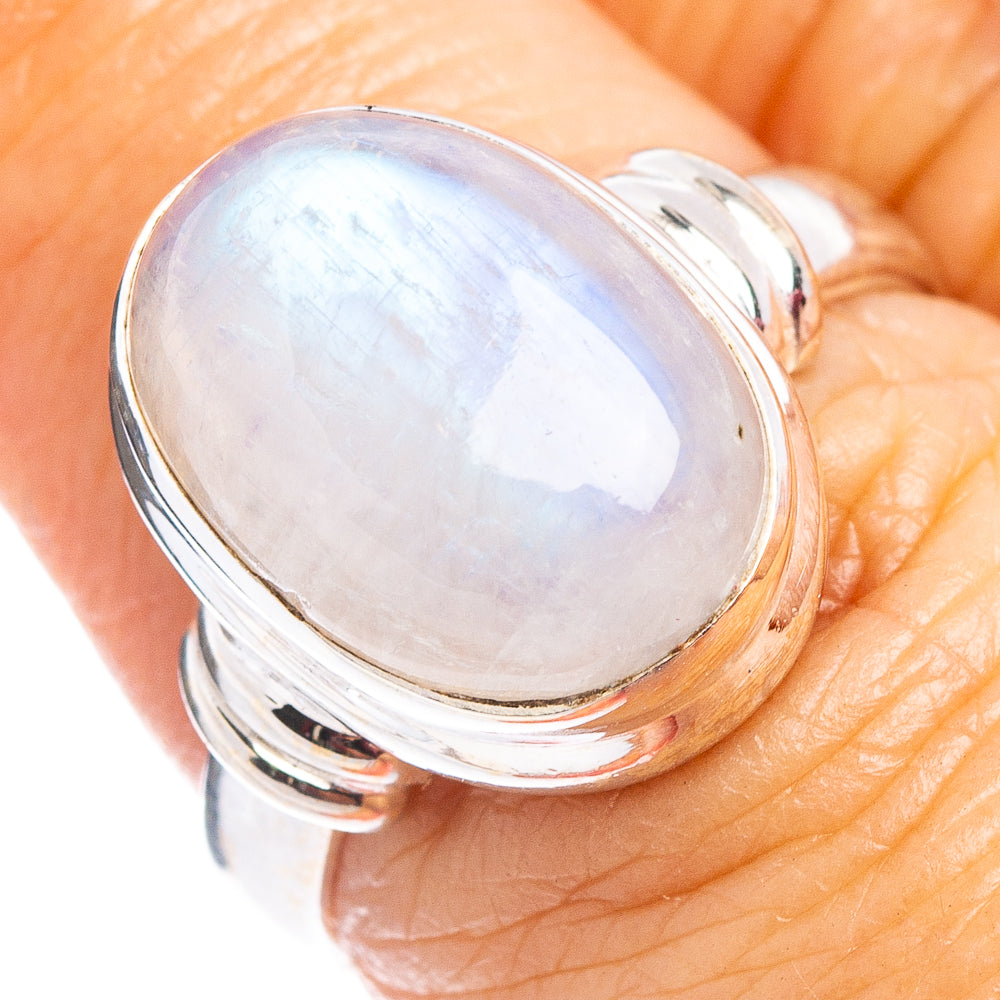 Rainbow Moonstone Ring Size 7 (.925 Sterling Silver)