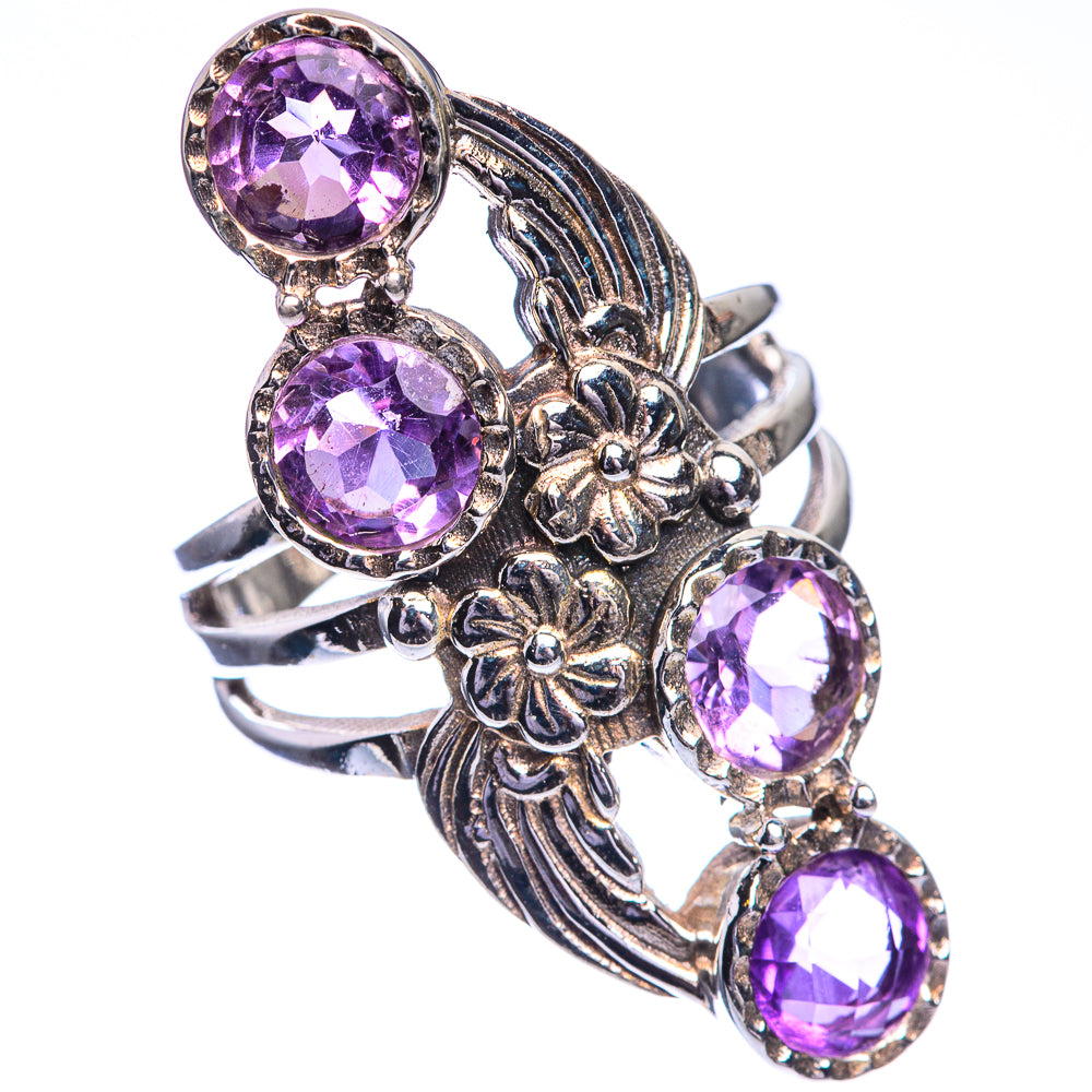 Faceted Amethyst Ring Size 6.75 (925 Sterling Silver) RING143229
