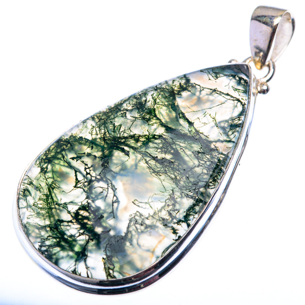 Green Moss Agate Pendant 2" (925 Sterling Silver) PD38527